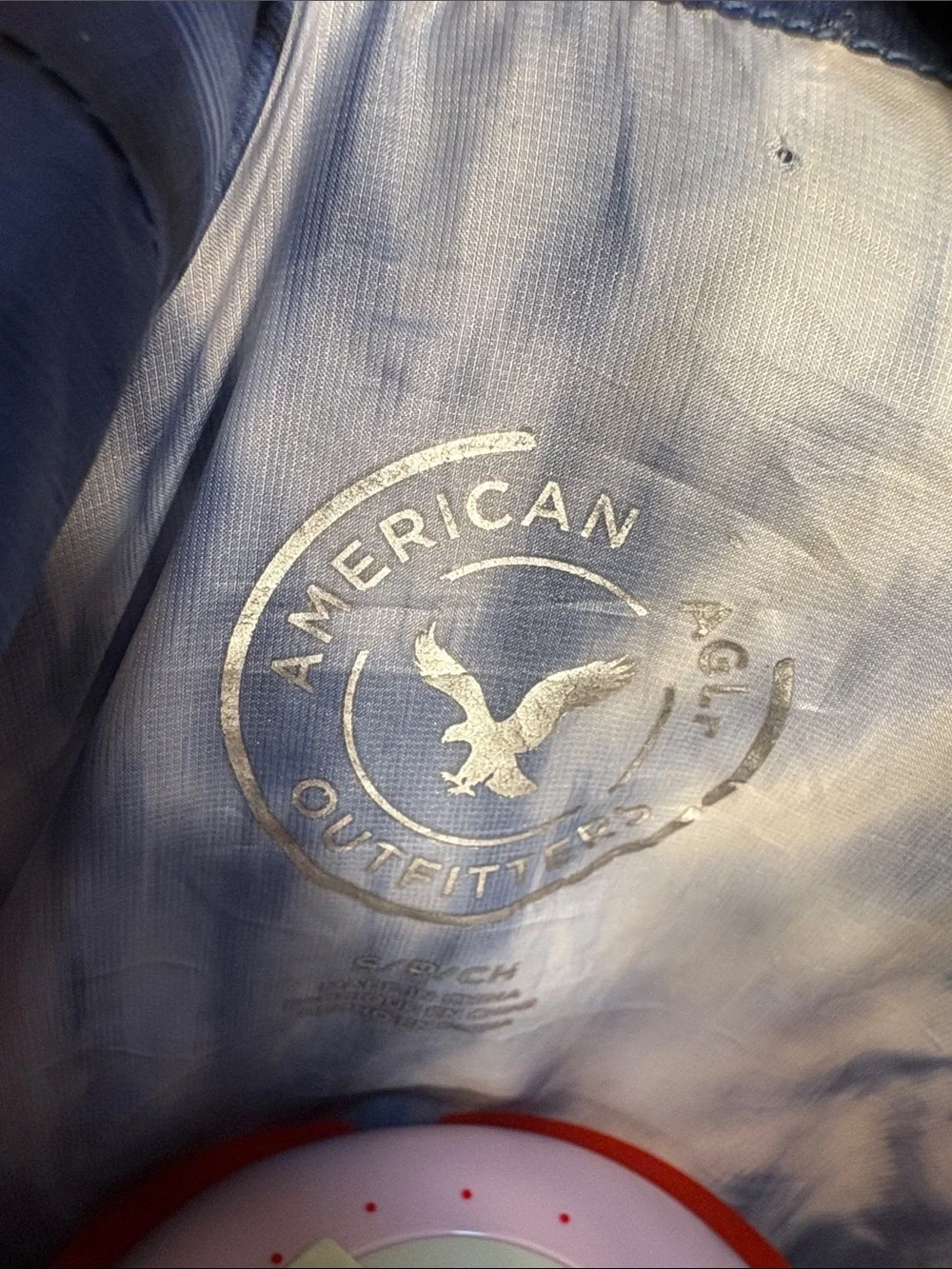 American Eagle - Tie-Dye Blue & White Hooded Windbreaker Jacket Athleisure